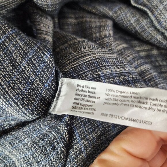 EILEEN FISHER Womens Plus Size 1X Striped 100% Organic Linen Button Down Tunic - Picture 13 of 14